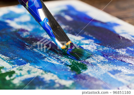 painted with oil paints the picture of nature 96851180