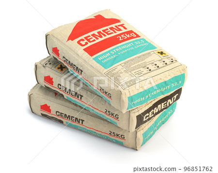 Cement bags o sacks isolated on white. Cement bags o sacks isolated on white. 96851762