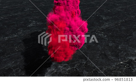 Red pink magenta cloud on a dark background. 3d illustration, 3d render. 96851813