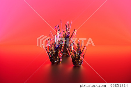 Transparent color of year 2023 crystal quartz. 3d render, 3d illustration. 96851814