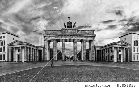 Brandenburg Gate or Brandenburger Tor, black and white image, vintage style Brandenburg Gate or Brandenburger Tor, black and white image, vintage style 96851833