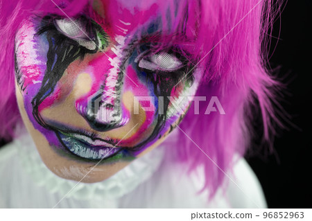 Colorful face art woman 96852963