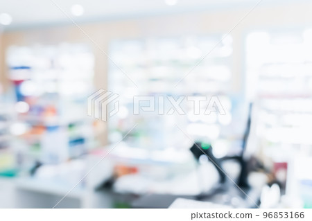Background of blurred qualified pharmacy abstract background with drugs on shelf Background of blurred qualified pharmacy abstract background with drugs on shelf 96853166