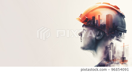 Building construction engineering project devotion with double exposure design 96854091