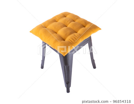 iron chair with cushion isolated 96854318