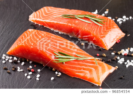 Fresh salmon with spices 96854554