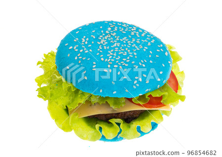 burger with colored bun isolated burger with colored bun isolated 96854682