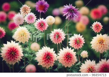 Dahlia flower banquet beautiful spectacular flower arrangement background 96854713