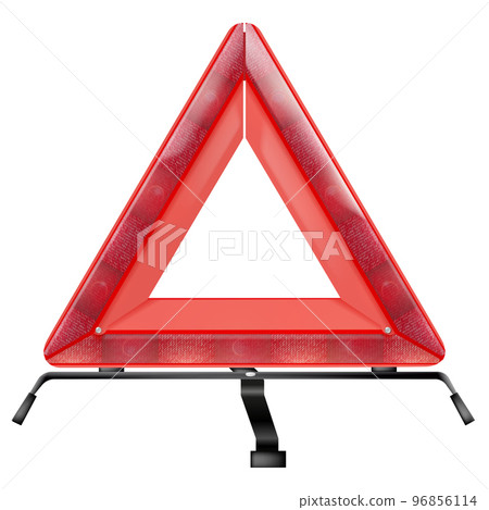 Vector realistic, 3D warning triangle on a white background. Vector realistic, 3D warning triangle on a white background. 96856114