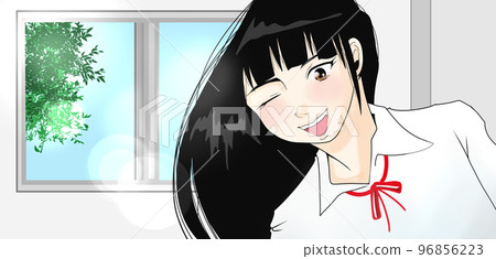 元氣滿滿的女學生插畫（七） 96856223