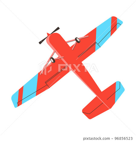 Red and Blue Plane or Airplane with Wings Flying High in the Sky Vector Illustration Red and Blue Plane or Airplane with Wings Flying High in the Sky Vector Illustration 96856523