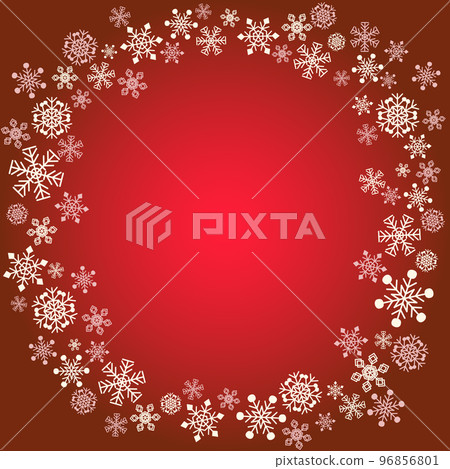 圖庫插圖: 雪水晶花圈紅色 96856801