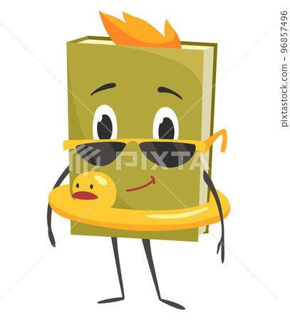 Book cute character. Cartoon face with emotion. Childish education concept, design element. Isolated vector illustration Book cute character. Cartoon face with emotion. Childish education concept, design element. Isolated vector illustration 96857496