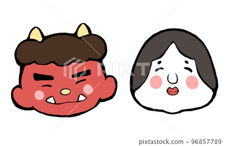 Oni and Otafuku 96857789