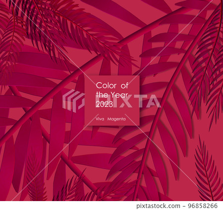Background from abstract tropical leaves coloured in trendy magenta colour 96858266