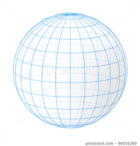 Sphere with Wireframe 96858269
