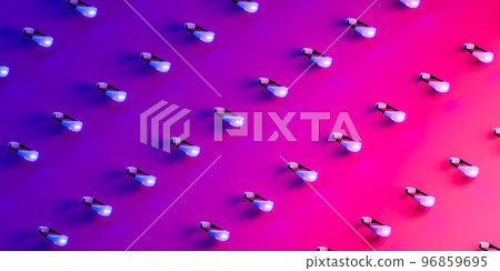 Set of various virtual reality goggles in line. 3d render 96859695