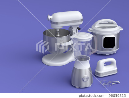 Blender for making healthy smoothie, hand mixer and multi cooker on violet Blender for making healthy smoothie, hand mixer and multi cooker on violet 96859813