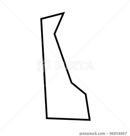 Delaware state of United States of America, USA. Simplified thick black outline map. Simple flat vector illustration 96859867