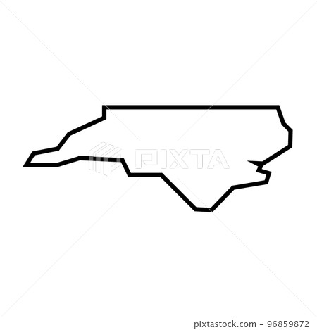 North Carolina state of United States of America, USA. Simplified thick black outline map. Simple flat vector illustration 96859872