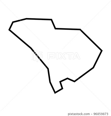 South Carolina state of United States of America, USA. Simplified thick black outline map. Simple flat vector illustration 96859873