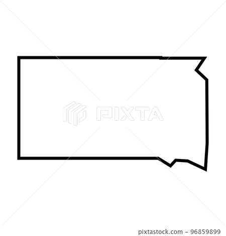 South Dakota state of United States of America, USA. Simplified thick black outline map. Simple flat vector illustration 96859899