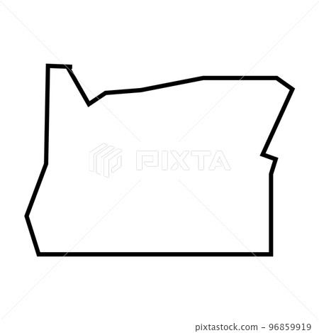 Oregon state of United States of America, USA. Simplified thick black outline map. Simple flat vector illustration 96859919