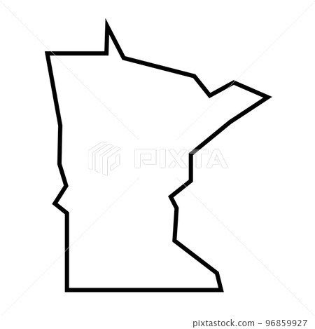Minnesota state of United States of America, USA. Simplified thick black outline map. Simple flat vector illustration 96859927