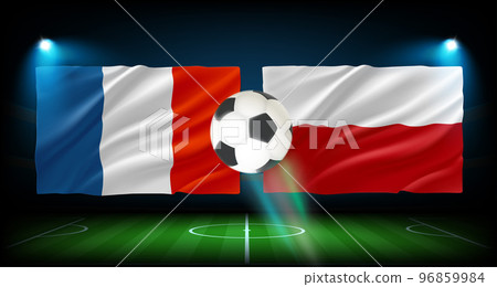 Match between France and Poland team. 3d vector concept 96859984