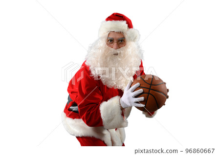 santa claus ready to play basketball for christmas santa claus ready to play basketball for christmas 96860667