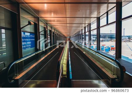 Aircraft runway of a modern airport building 96860673
