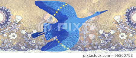 Flying bird. Peace symbol, no war concept. Hand drawn 96860798