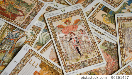 filled with tarot cards 96861437