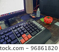 Pomodoro timer - mechanical tomato shaped kitchen timer for cooking or studying on the table. 96861820