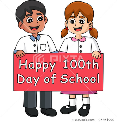 Happy 100th Day Of School Student Cartoon Clipart Happy 100th Day Of School Student Cartoon Clipart 96861990