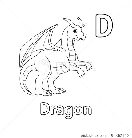Dragon Animal Alphabet ABC Isolated Coloring D Dragon Animal Alphabet ABC Isolated Coloring D 96862140