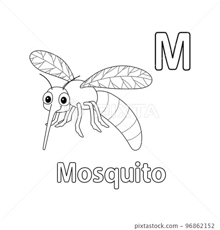Mosquito Alphabet ABC Isolated Coloring Page M 96862152