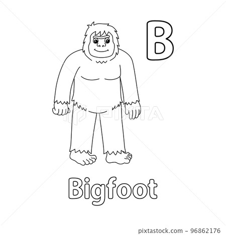 Bigfoot Animal Alphabet ABC Isolated Coloring B 96862176