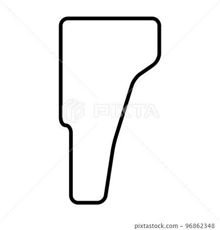 Vermont state of United States of America, USA. Simplified thick black outline map with rounded corners. Simple flat vector illustration 96862348
