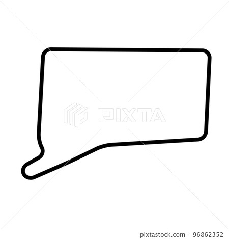 Connecticut state of United States of America, USA. Simplified thick black outline map with rounded corners. Simple flat vector illustration 96862352