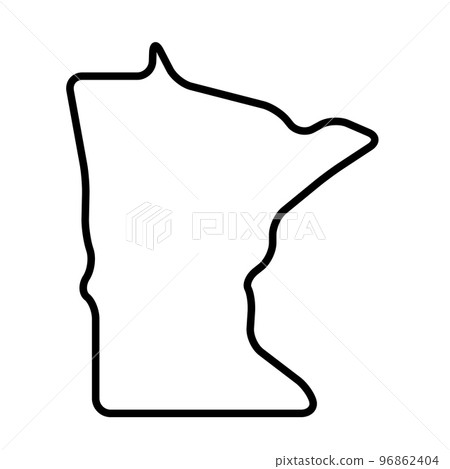 Minnesota state of United States of America, USA. Simplified thick black outline map with rounded corners. Simple flat vector illustration 96862404