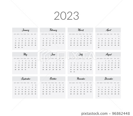 2023 year calendar template. Vector illustration 2023 year calendar template. Vector illustration 96862448