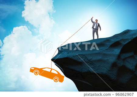 Business people in car loan concept 96862907