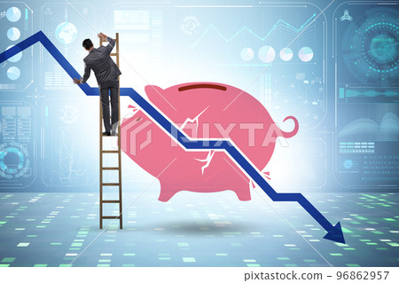 Crisis concept with the loss of savings 96862957