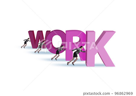 Concept of hard work with businesswoman Concept of hard work with businesswoman 96862969