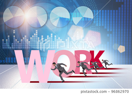 Concept of hard work with businessman Concept of hard work with businessman 96862970