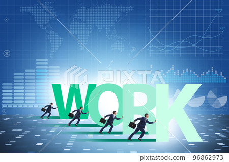 Concept of hard work with businessman Concept of hard work with businessman 96862973