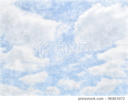 Illustration of clouds and sky drawn with colored pencils Illustration of clouds and sky drawn with colored pencils 96863072