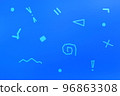 Blue background Marks, symbols, etc. Doodle style Blue background Marks, symbols, etc. Doodle style 96863308
