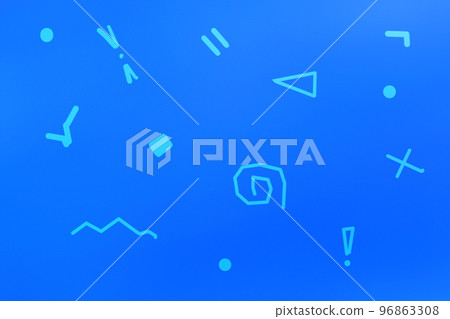 Blue background Marks, symbols, etc. Doodle style Blue background Marks, symbols, etc. Doodle style 96863308